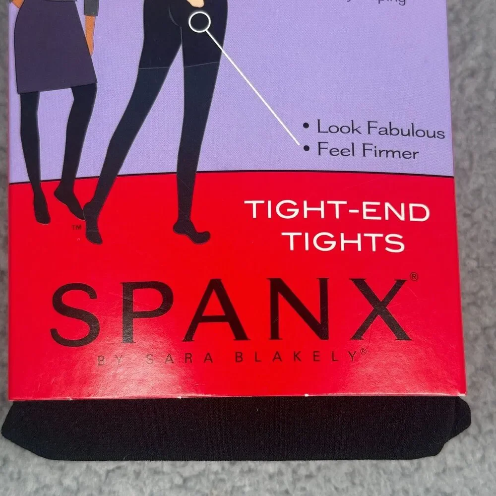 Spanx 128 Tight End Tights Womens Size C Black Original Body Shaping Underwear